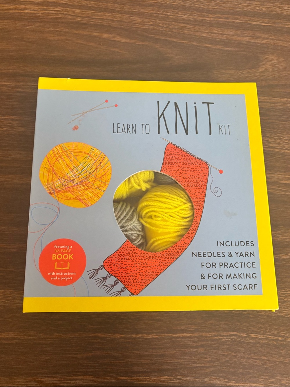 NEW IN BOX! Carri Hammett Learn to Knit Beginner Scarf Kit New in Package